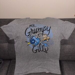 Gray “Mr. Grumpy Gills” Graphic T-Shirt